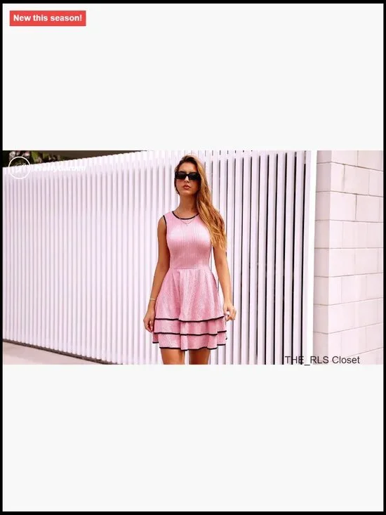 Sleeveless Summer Casual Dress with Tiered Ruffle Hem and Elastic Waist - Picture 7 of 7